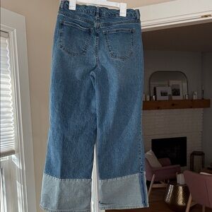 Habitual Blue Two-Tone Cropped Jeans
